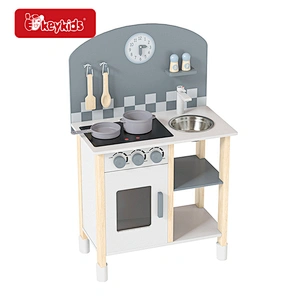 Customize cheap pretend play wooden kitchen toy set for kids W10C864